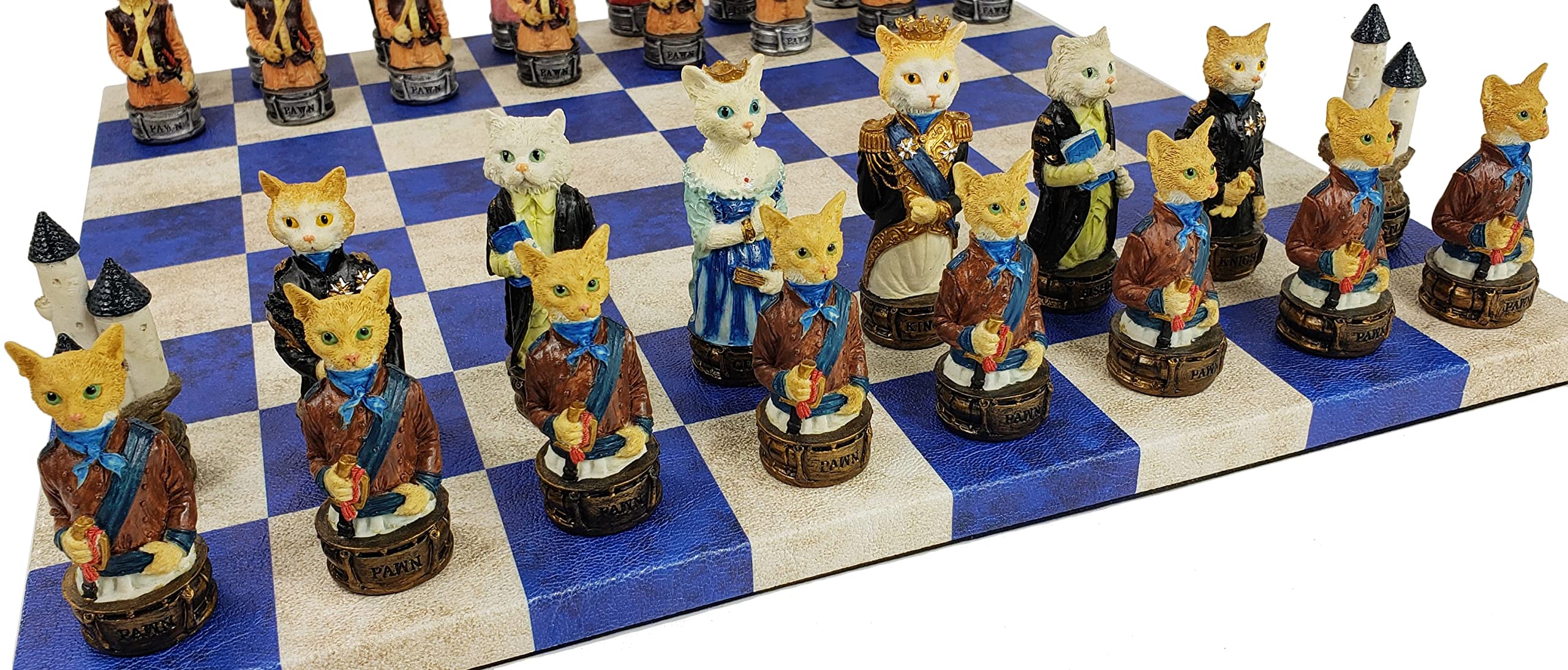 Amazon.com: Royal Cats Vs Dogs Animals Chess Set with 14 Inch Blue